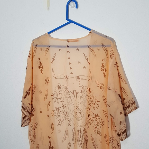 Brown Eyed Girl Designz sheer open front cardigan OS - Picture 6 of 12